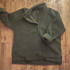 Pullover Arie Oversized Olive Green Sherpa Pullover